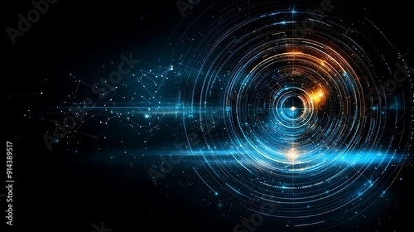 Fototapeta 23. Mystical cosmic background with bright stars and zodiac symbols, featuring a large copy space for text to highlight prophecy elements