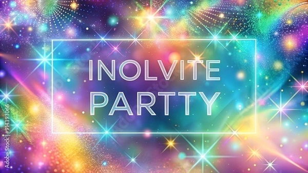 Obraz Get Ready to Blast Off! A Vibrant Cosmic Party Awaits  Generative AI