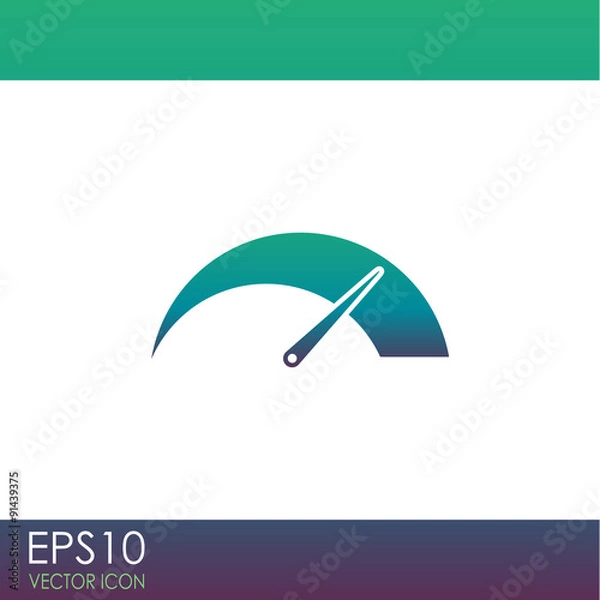 Fototapeta Tachometer vector icon. Car speedometer performance.