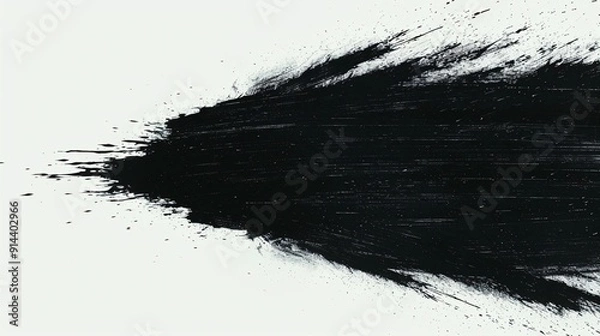 Obraz Dynamic abstract composition featuring a powerful black splash with geometric elements and lines sprawling outward, creating a sense of motion and energy.