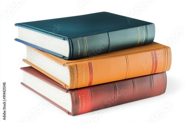 Fototapeta Books Collection on Isolated white background created with generative ai