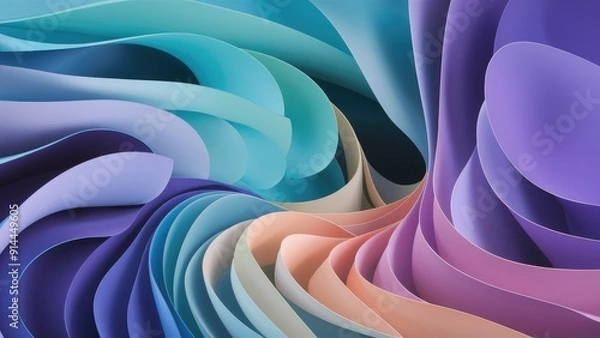 Fototapeta Smooth gradient background featuring a blend of light blue and purple shades transitioning vertically