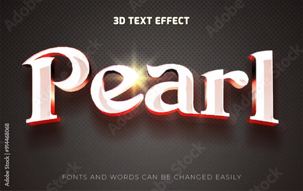 Fototapeta Pearl 3d editable text effect style