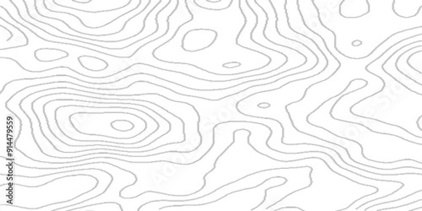 Fototapeta Topo contour map on white contour lines vector map with stains, Modern geometric curved design with White background with topographic wavy pattern and stripes for any cover and design.