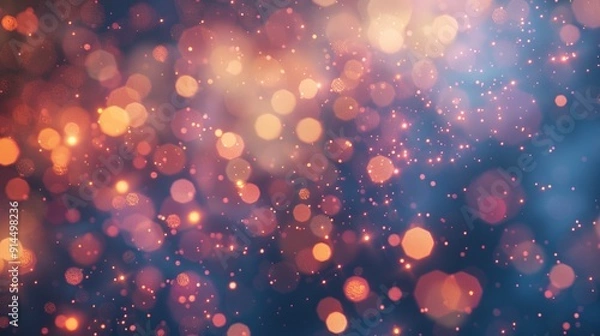 Fototapeta Fireworks with abstract bokeh. AI Generated
