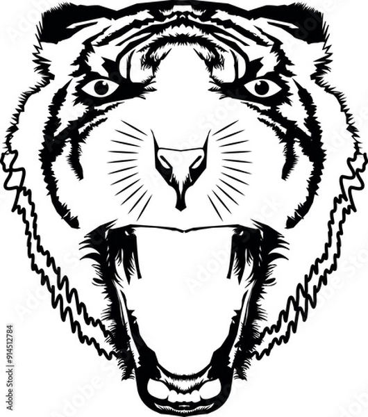 Obraz Tiger vector flat silhouette collection