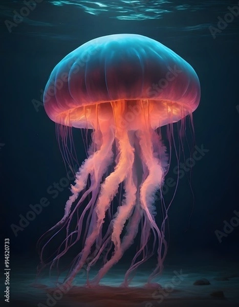 Fototapeta Jellyfish floating in the water.