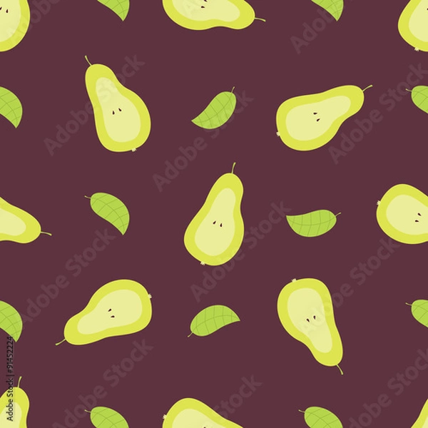 Obraz Vector hand drawn pear seamless pattern