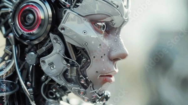 Obraz robot, humain, technologique