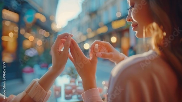 Obraz close up of woman holding her hands