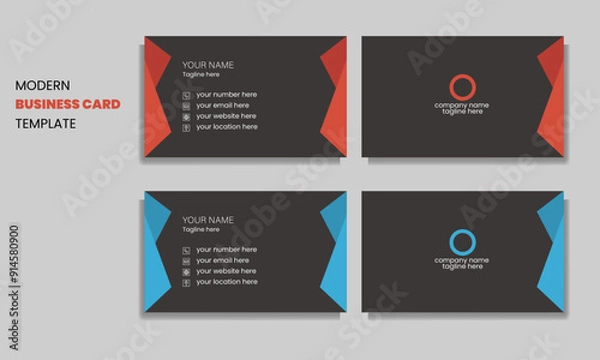 Fototapeta corporate name card design template with solid color