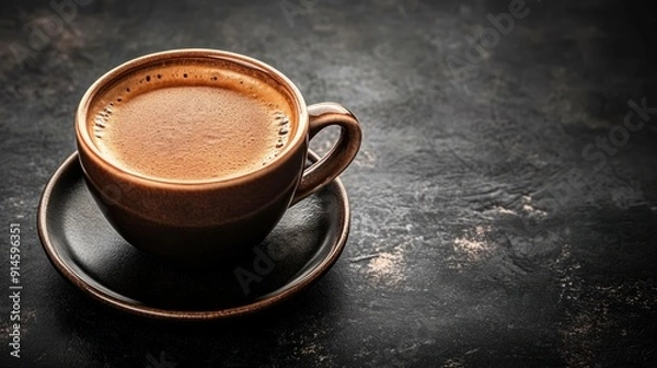 Fototapeta hot Coffee on a table isolated on black background