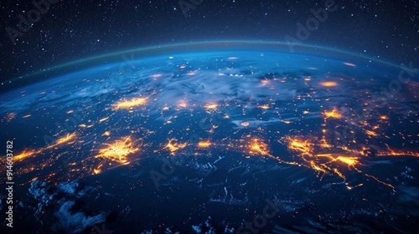 Fototapeta Satellite Orbiting in Space