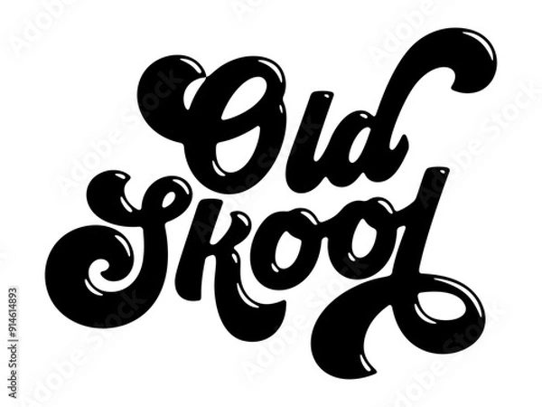 Obraz Words ‘Old Skool’ written in stylized retro bubble script lettering