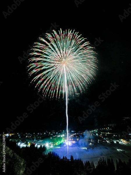 Fototapeta 雪国の花火