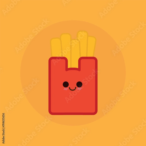 Fototapeta kawaii cute fries illustration - EPS vector
