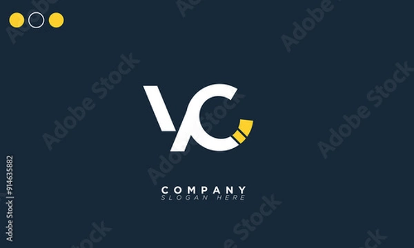 Fototapeta YC Alphabet letters Initials Monogram logo CY, Y and C