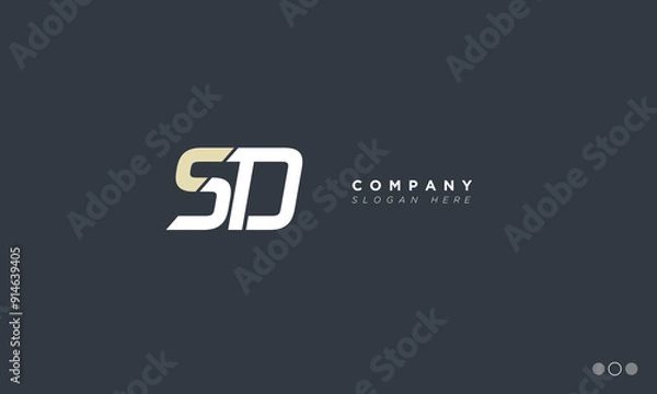 Fototapeta SD Alphabet letters Initials Monogram logo DS, S and D