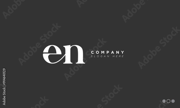 Fototapeta EN Alphabet letters Initials Monogram logo NE, E and N