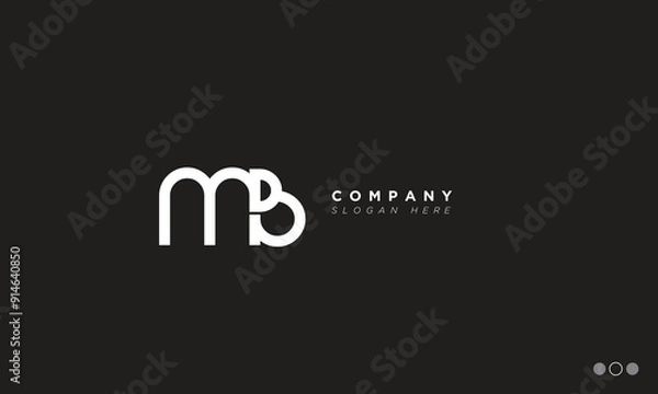 Obraz MB Alphabet letters Initials Monogram logo 