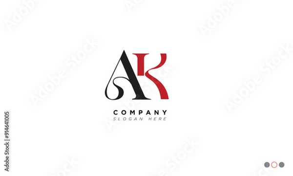 Fototapeta AK Alphabet letters Initials Monogram logo 