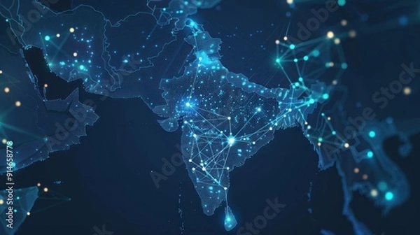 Fototapeta India: A Digital Network Visualization