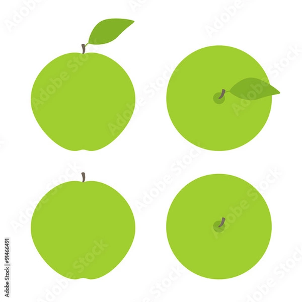 Fototapeta Set of green apples