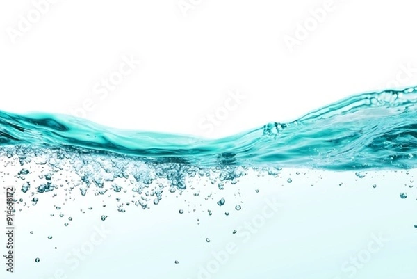 Fototapeta Light blue water with a white background and a gradient light green color, clean and pure nature concept, fresh background