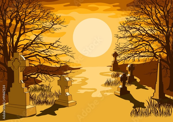 Fototapeta Cemetery landscape