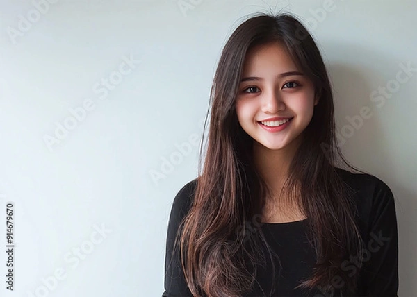 Fototapeta Pretty and cute girl, smile girl.
Generative AI