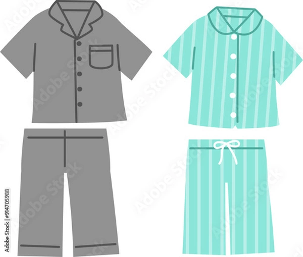 Fototapeta メンズ、レディースの半袖パジャマ