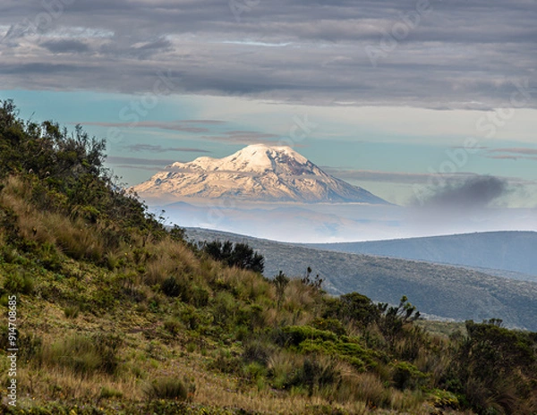 Obraz And behind the hill... Chimborazo volcano