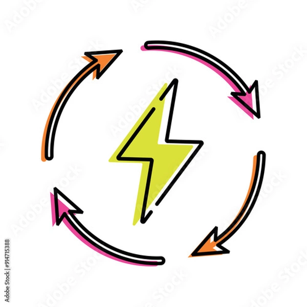 Fototapeta Charge icon sketch Vector