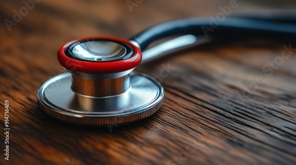 Fototapeta Doctors and nurses use stethoscopes to perform heart examinations and remote diagnostics, guard health, update research and explain the future of health care,