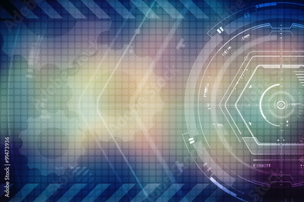 Obraz Abstract technology background with bright flare