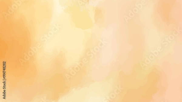 Obraz 秋らしいオレンジの水彩背景素材、ベクターイラスト、テクスチャ、16:9、背景フレーム、黄色、茶色、ベージュ、手描き