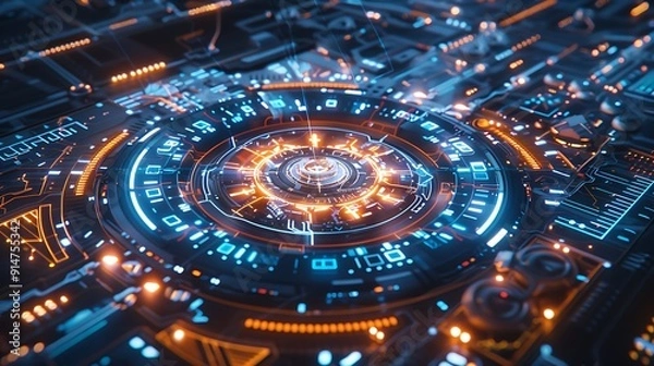 Fototapeta Futuristic Technology Interface
