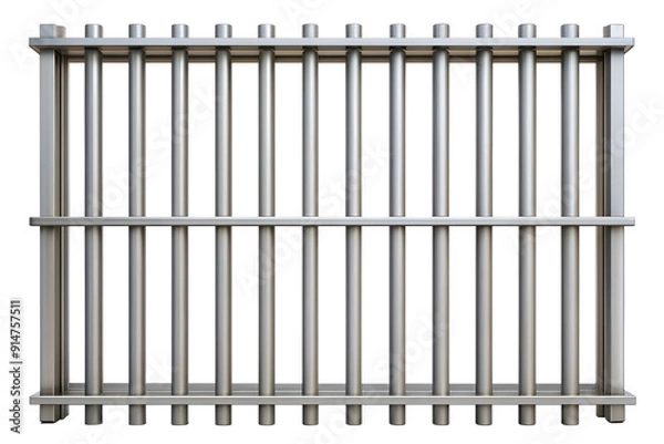 Fototapeta Prison bars isolated on the transparent PNG background