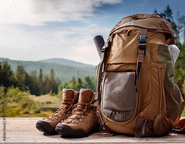 Obraz Backpack in the mountains