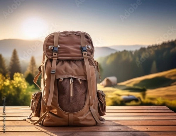Obraz Backpack in the mountains