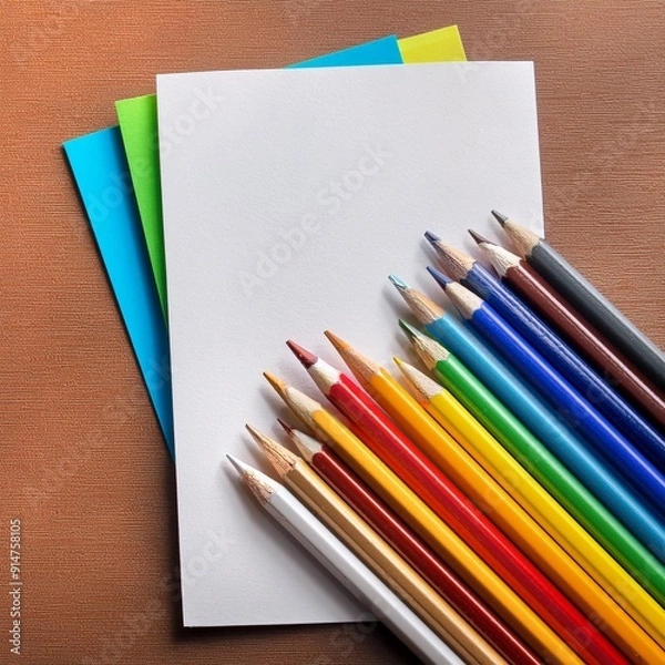 Obraz pencils on a table