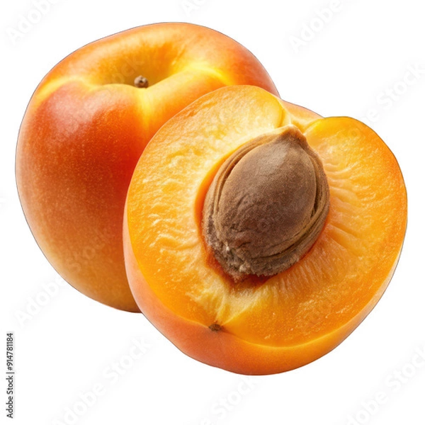 Fototapeta Apricot isolated on transparent background