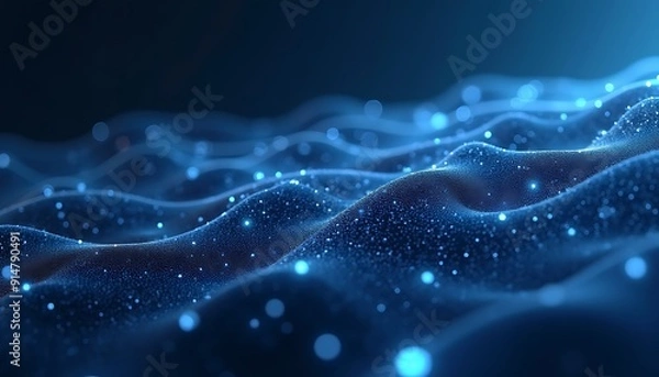 Fototapeta Modern digital abstract 3D background. Can be used in the description of network abilities, technological processes, digital storages, science, education, etc. Copy space. Based on Generative AI
