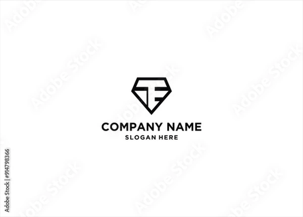 Obraz TE initial logo template vector