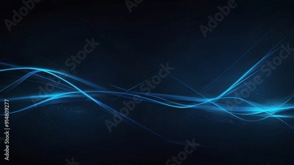 Obraz abstract blue background with glowing lines