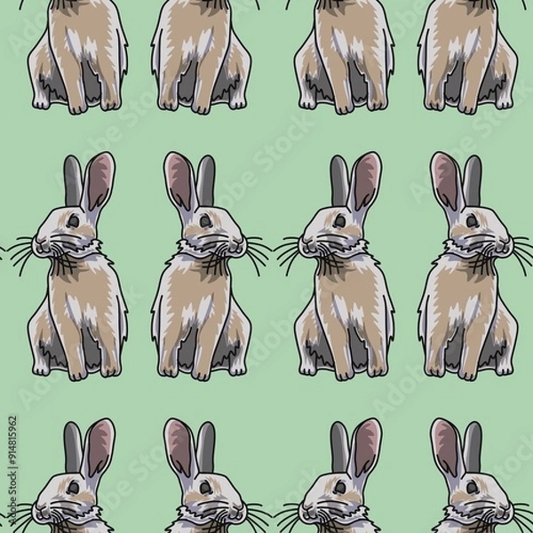 Obraz pattern with rabbits