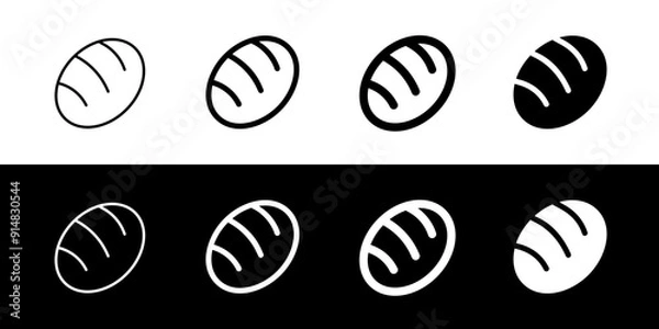 Fototapeta Editable bread, baguette, bun vector icon. Bakery, cooking, food. Part of a big icon set family. Perfect for web and app interfaces, presentations, infographics, etc
