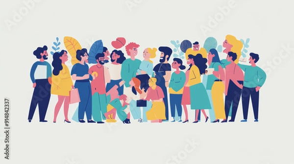 Fototapeta Create an image that captures the diverse and dynamic nature of human interactions. 