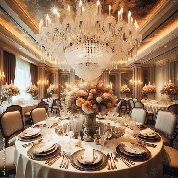 Fototapeta Interior design with gorgeous decoration with atrractive utensils