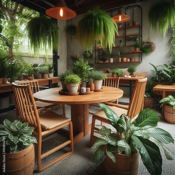 Fototapeta Interior design with gorgeous decoration with atrractive utensils